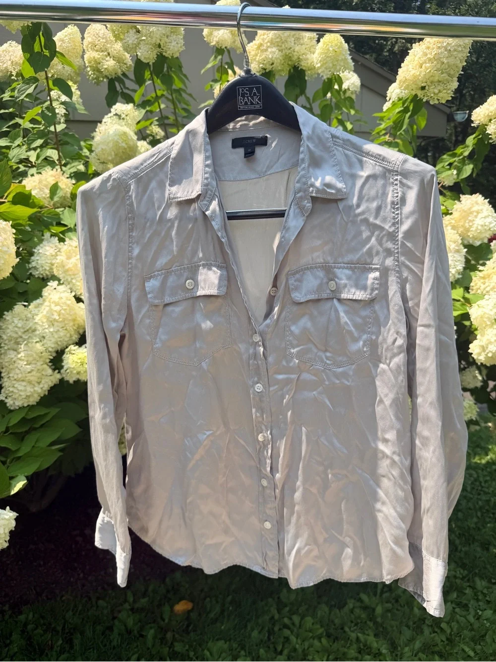 J. Crew Lightweight Button-Down Shirt - Light Beige